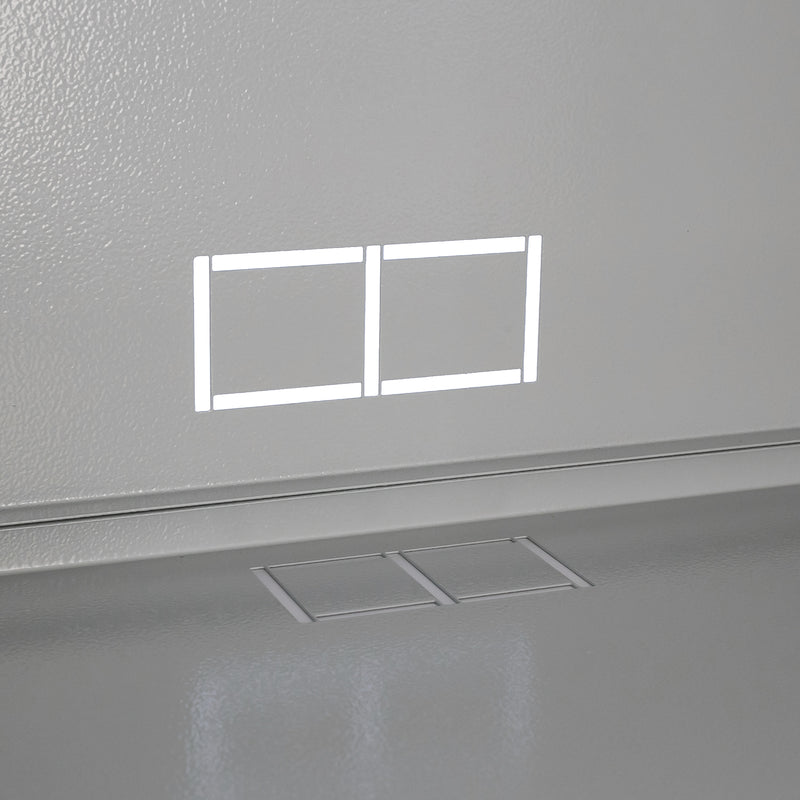 Unmontierter 19 Zoll Serverschrank von HMF mit 7 Höheneinheiten in Lichtgrau