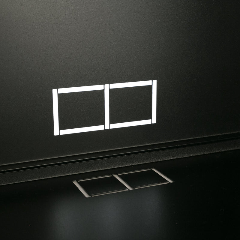 Unmontierter 19 Zoll Serverschrank von HMF mit 9 Höheneinheiten in Schwarz