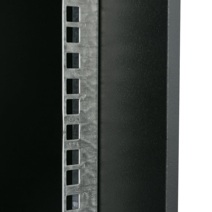Unmontierter 19 Zoll Serverschrank von HMF mit 9 Höheneinheiten in Schwarz