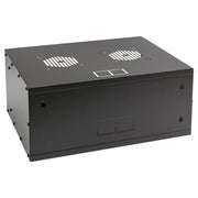 Unmontierter 19 Zoll Serverschrank von HMF mit 4 Höheneinheiten in Schwarz