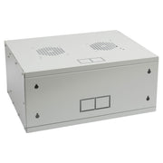 Unmontierter 19 Zoll Serverschrank von HMF mit 4 Höheneinheiten in Lichtgrau