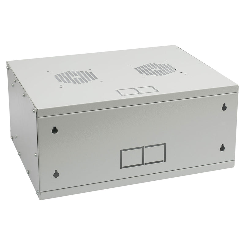 Unmontierter 19 Zoll Serverschrank von HMF mit 4 Höheneinheiten in Lichtgrau