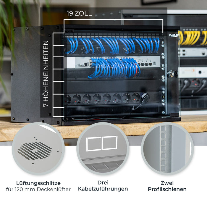 Serverschrank 19 Zoll unmontiert, HMF 65700