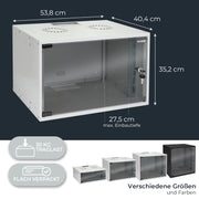 Unmontierter 19 Zoll Serverschrank von HMF mit 4 Höheneinheiten in Lichtgrau