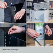 Unmontierter 19 Zoll Serverschrank von HMF mit 4 Höheneinheiten in Lichtgrau
