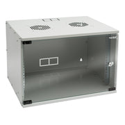 Unmontierter 19 Zoll Serverschrank von HMF mit 7 Höheneinheiten in Lichtgrau