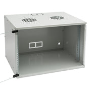 Unmontierter 19 Zoll Serverschrank von HMF mit 7 Höheneinheiten in Lichtgrau