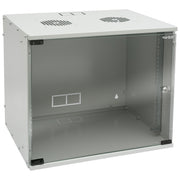 Unmontierter 19 Zoll Serverschrank von HMF mit 9 Höheneinheiten in Lichtgrau
