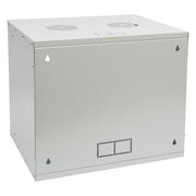 Unmontierter 19 Zoll Serverschrank von HMF mit 9 Höheneinheiten in Lichtgrau