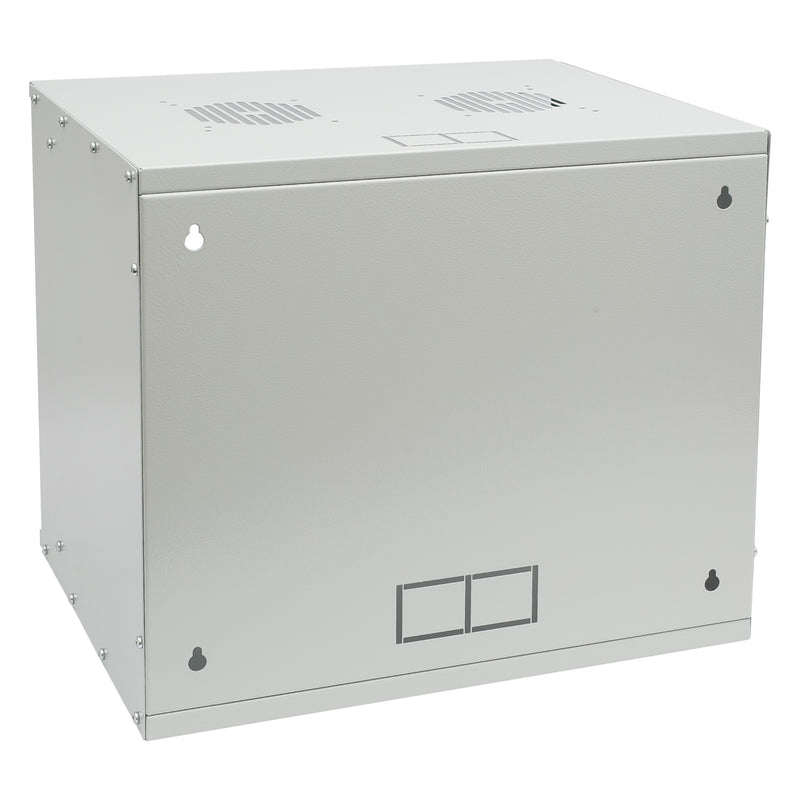 Unmontierter 19 Zoll Serverschrank von HMF mit 9 Höheneinheiten in Lichtgrau