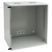 Unmontierter 19 Zoll Serverschrank von HMF mit 12 Höheneinheiten in Lichtgrau