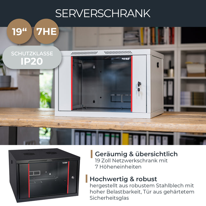 Serverschrank 19 Zoll, HMF 66400, Tiefe 45 cm