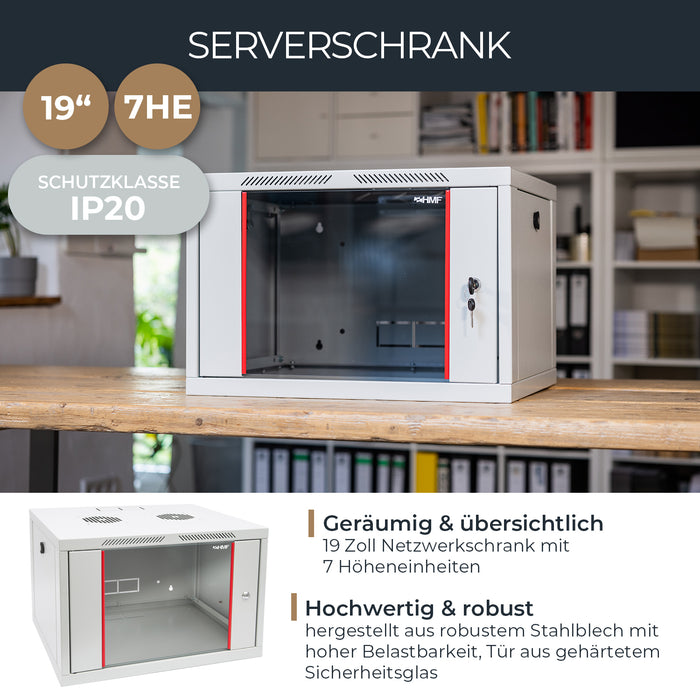 Serverschrank 19 Zoll, HMF 66400, Tiefe 45 cm