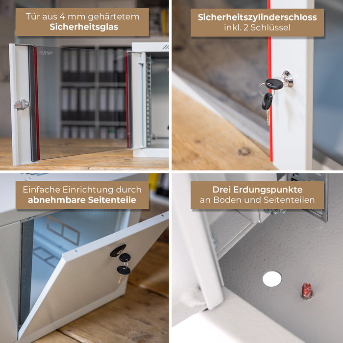 Serverschrank 19 Zoll, HMF 66400, Tiefe 45 cm