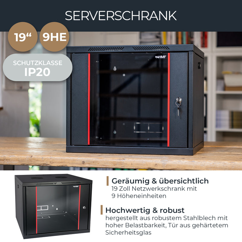 Serverschrank 19 Zoll, HMF 66400, Tiefe 45 cm