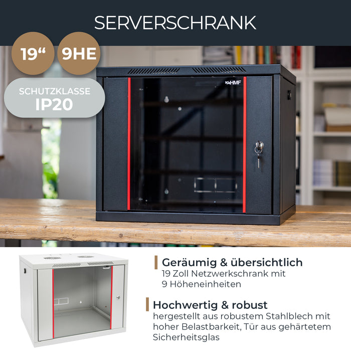 Serverschrank 19 Zoll, HMF 66400, Tiefe 45 cm