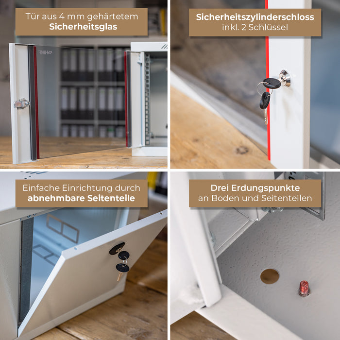 Serverschrank 19 Zoll, HMF 66400, Tiefe 45 cm