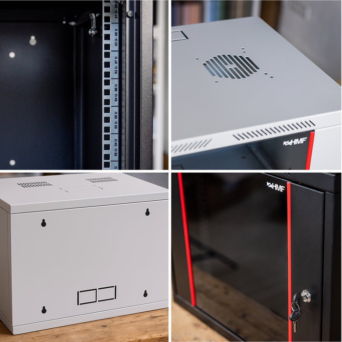 Serverschrank 19 Zoll, HMF 66400, Tiefe 45 cm