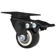 Schwerlastrollen aus Polyurethan mit Bremse 4er Set HMF 6710 38 mm Schwarz Schräge Seitenansicht