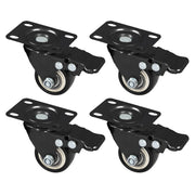 Schwerlastrollen aus Polyurethan mit Bremse 4er Set HMF 6710 38 mm Schwarz Set