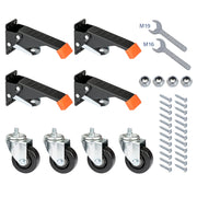 Schwerlastrollen absenkbar für Werkbank 4er Set HMF 6750 76 mm Schwarz Zubehör 