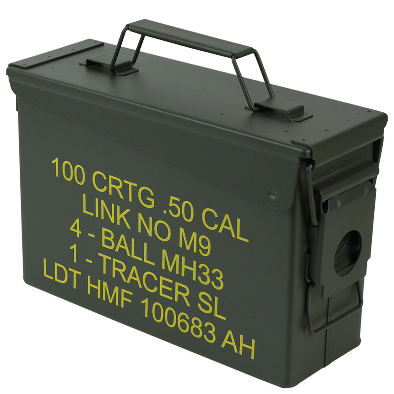 Munitionskoffer, US Ammo Box, Metallkiste, HMF 70010, 27,5 x 17,5 x 9,5 cm, Grün
