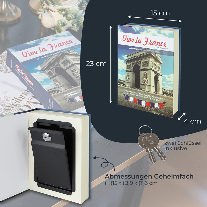 Buchtresor Frankreich mit echten Papierseiten von HMF