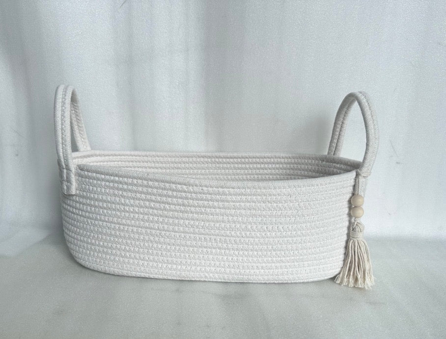 Aufbewahrungskorb Badezimmer, Korb für Toilettenpapier aus Baumwolle, HMF 39030-38CM-30, 38,5 x 15,5 x 14 cm, Creme