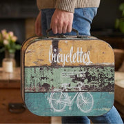 Vintage Holzkoffer im Fahrrad Design von HMF mit 32 cm Breite