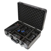 Alu Aufbewahrungskoffer Universalkoffer verstellbare Facheinteilung HMF 14502-02 46 x 15 x 33 cm offen gefüllt