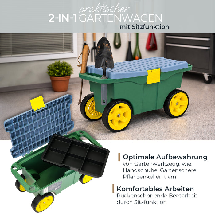 Gartenwagen von HMF, 55 x 26,5 x 29,5 cm, grün