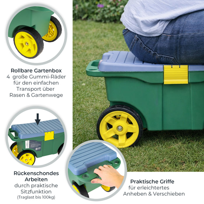 Gartenwagen von HMF, 55 x 26,5 x 29,5 cm, grün