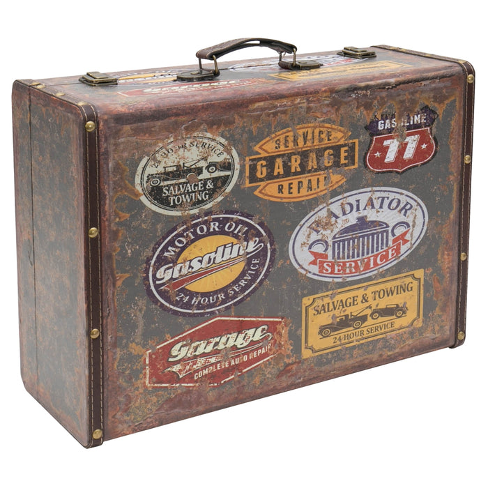 Vintage Holzkoffer mit Garage Design von HMF mit 44 cm Breite in verschiedenen Größen