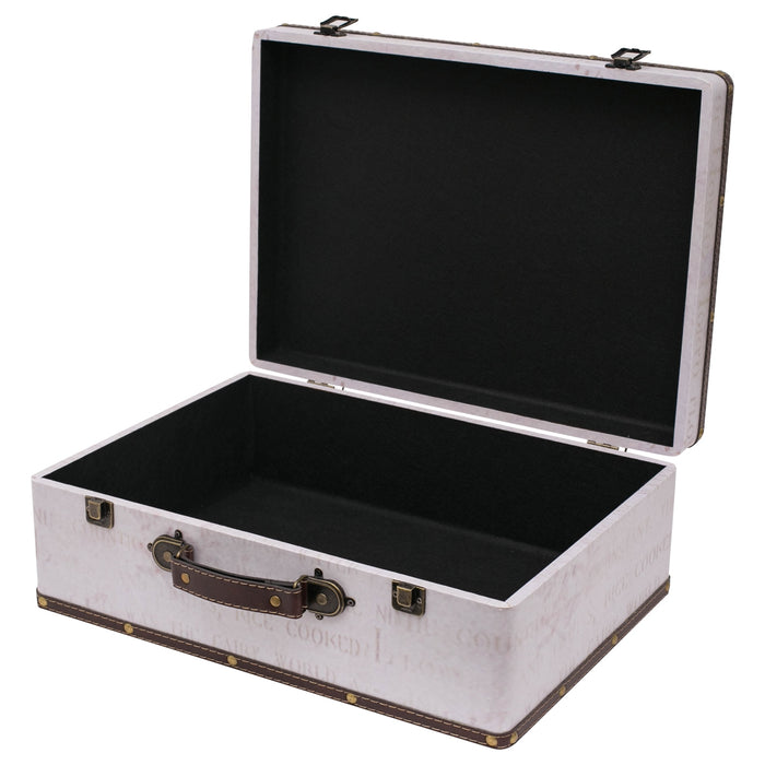 Vintage Holzkoffer mit Rose Design von HMF mit 44 cm Breite in verschiedenen Größen