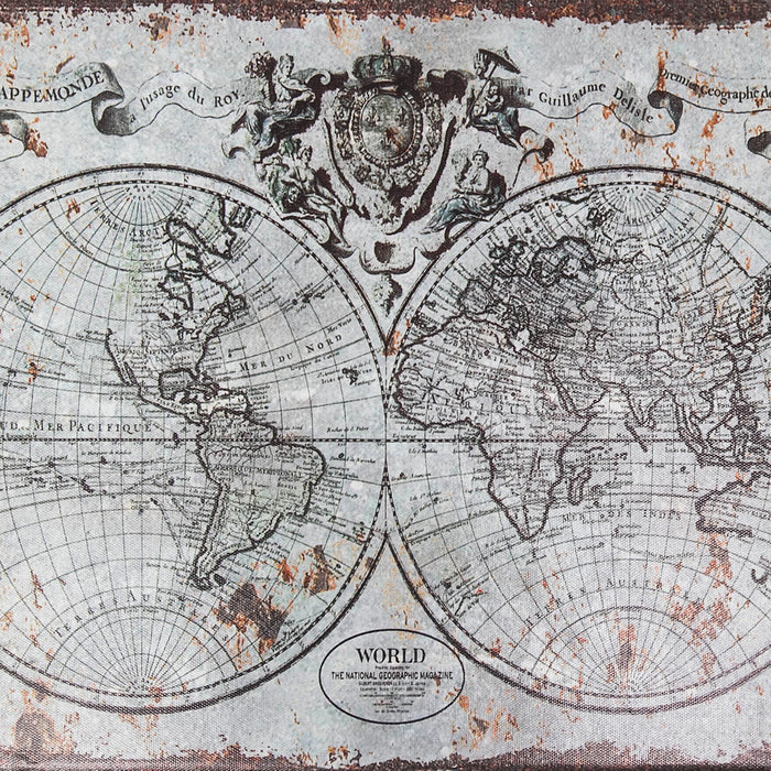 Vintage Holzkoffer mit Weltkarte Design von HMF mit 38 cm Breite in verschiedenen Größen