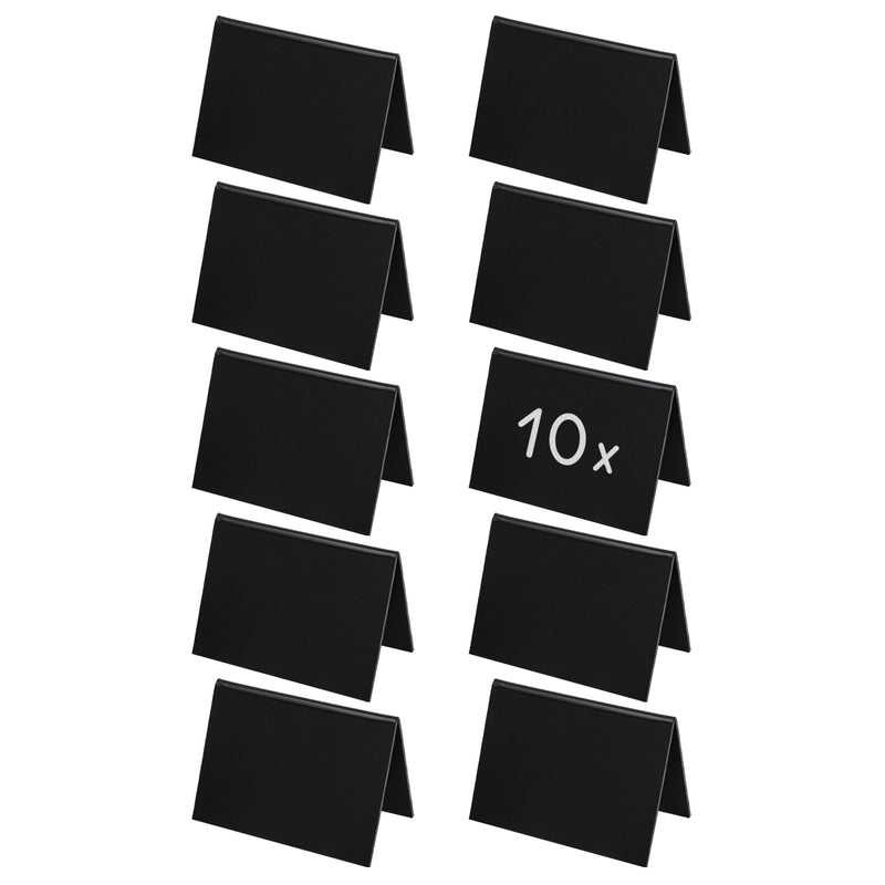 Kreidetafel als Tischaufsteller als A-Ständer im 10er Set von HMF in Schwarz