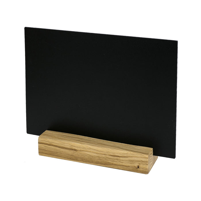 Kreidetafel mit Holzfuß als Tischaufsteller von HMF in DIN A5 Hochformat in Schwarz