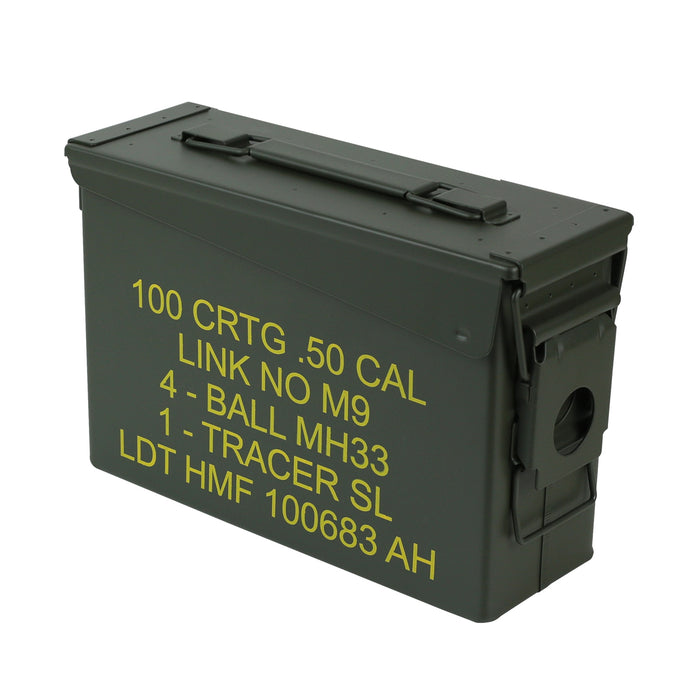 US Ammo Box als Munitionskoffer aus Metall von HMF mit den Maßen 27.5 x 17.5 x 9.5 cm in grün