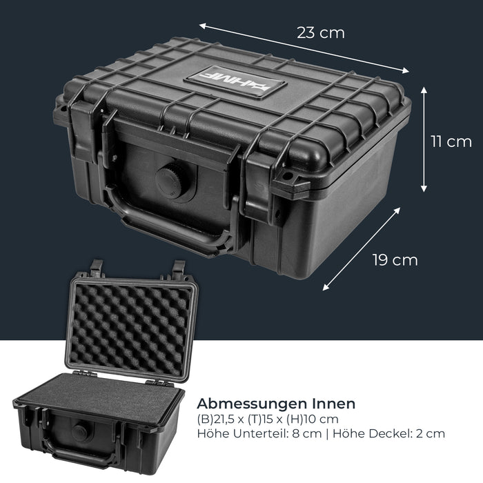 Outdoor Fotokoffer und Waffenkoffer mit Rasterschaumstoff von HMF mit 23 cm Breite