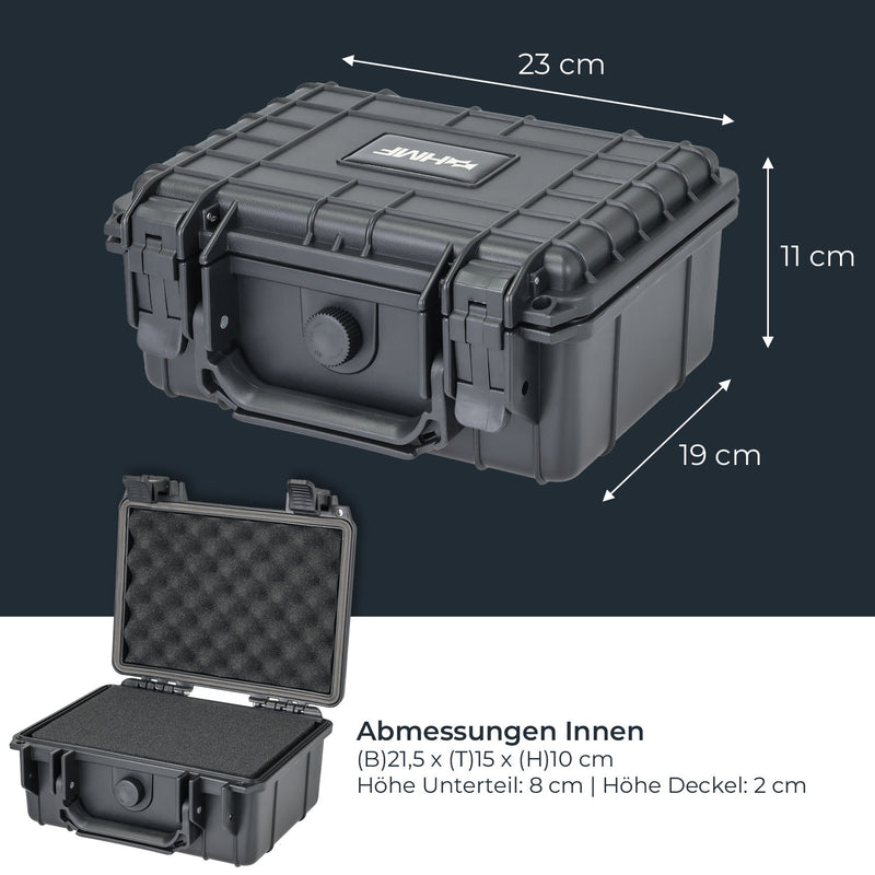 Outdoor Fotokoffer und Waffenkoffer mit Rasterschaumstoff von HMF mit 23 cm Breite