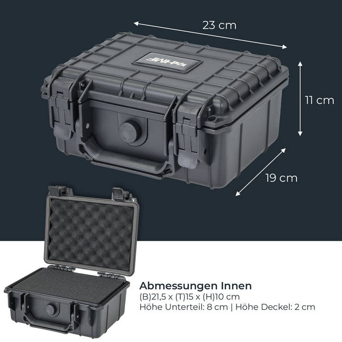 Outdoor Fotokoffer und Waffenkoffer mit Rasterschaumstoff von HMF mit 23 cm Breite