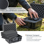 Outdoor Fotokoffer und Waffenkoffer mit Rasterschaumstoff von HMF mit 23 cm Breite