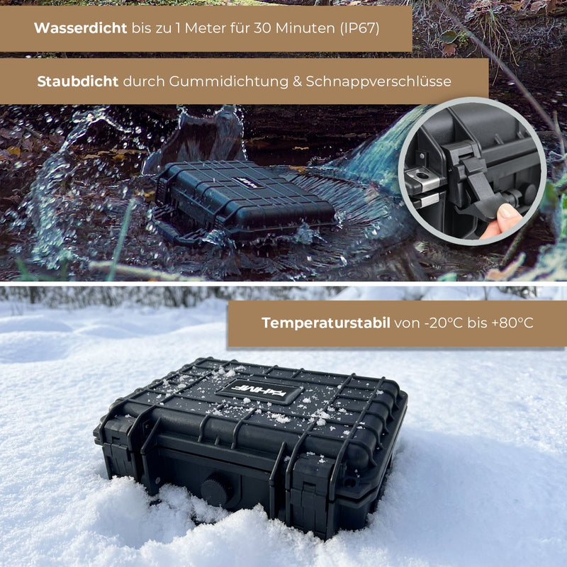 Outdoor Fotokoffer und Waffenkoffer mit Rasterschaumstoff von HMF mit 23 cm Breite