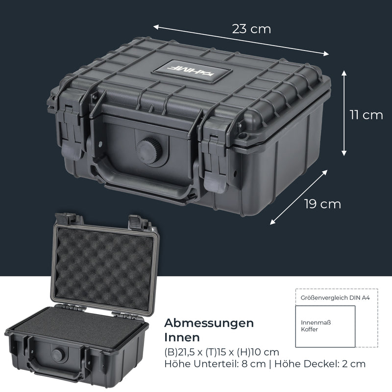 Outdoor Fotokoffer und Waffenkoffer mit Rasterschaumstoff von HMF mit 23 cm Breite