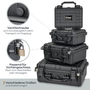 Outdoor Fotokoffer und Waffenkoffer mit Rasterschaumstoff von HMF mit 23 cm Breite