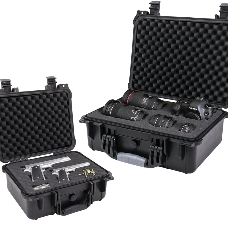 Outdoor Fotokoffer und Waffenkoffer mit Rasterschaumstoff von HMF mit 27 cm Breite