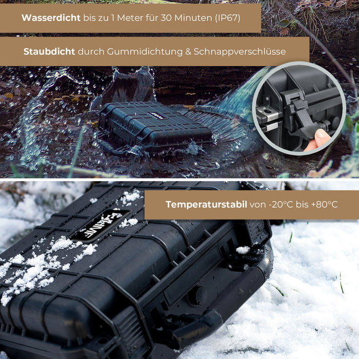 Outdoor Fotokoffer und Waffenkoffer mit Rasterschaumstoff von HMF mit 27 cm Breite