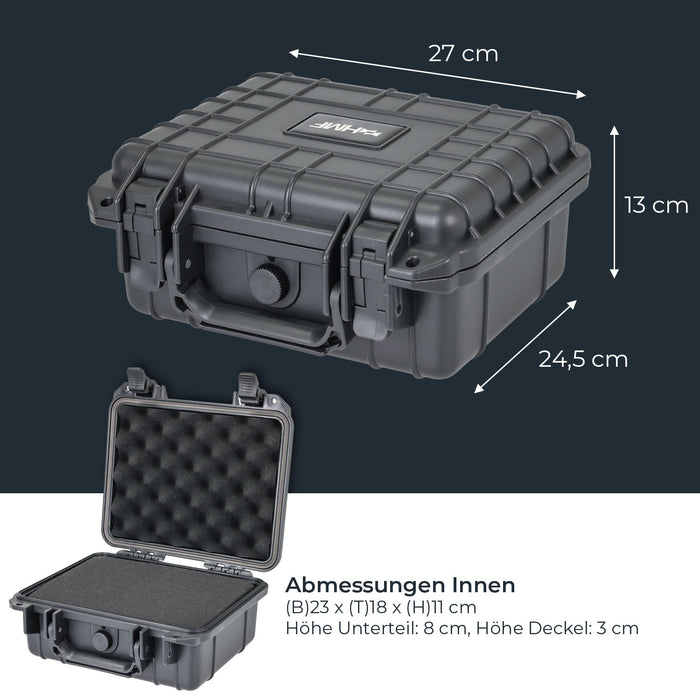 Outdoor Fotokoffer und Waffenkoffer mit Rasterschaumstoff von HMF mit 27 cm Breite