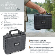 Outdoor Fotokoffer und Waffenkoffer mit Rasterschaumstoff von HMF mit 27 cm Breite