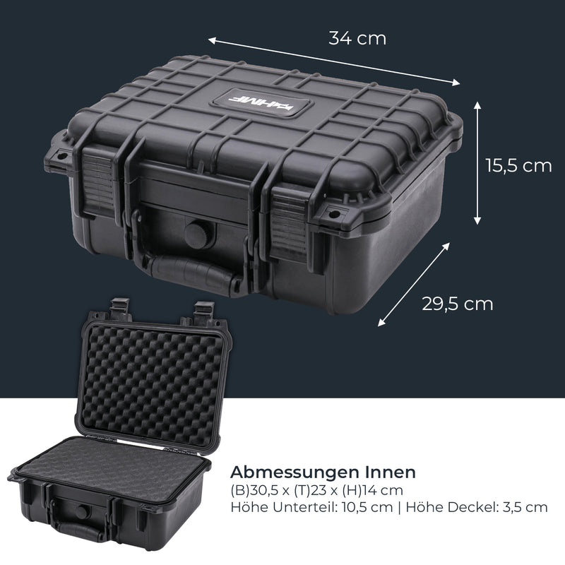 Outdoor Fotokoffer und Waffenkoffer mit Rasterschaumstoff von HMF mit 34 cm Breite